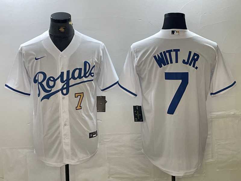 Men's Kansas City Royals #7 Bobby Witt Jr Number White Cool Base Stitched MLB Jerseys,We sell and wholesale Men's Kansas City Royals #7 Bobby Witt Jr Number White Cool Base Stitched MLB Jerseys on line form chian!